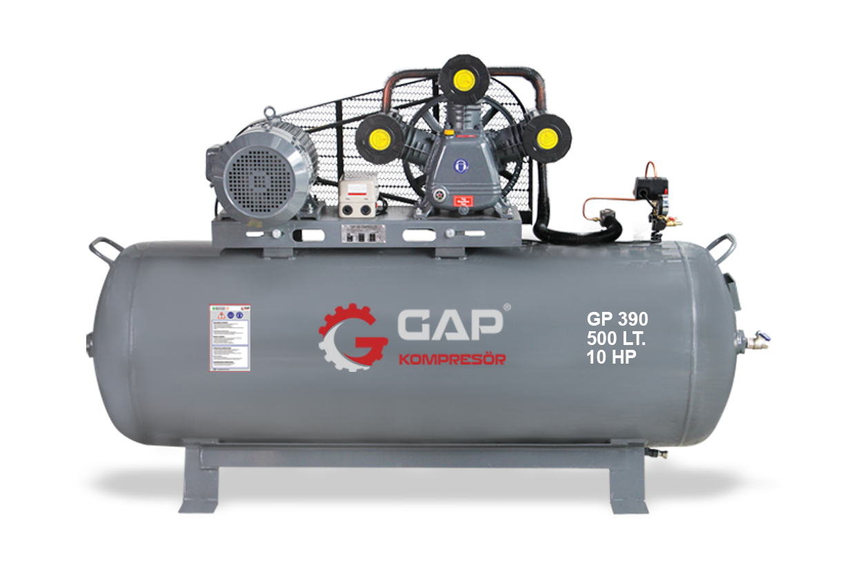 GP 390 | 500 lt 3 Head 8 Bar 10 HP Piston Air Compressor